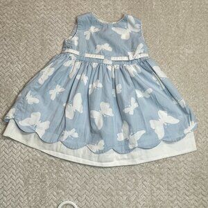 Petit Faune Light Blue Butterfly Dress girls 12 mos coquette Cottagecore